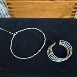 Gray Labradorite Necklace and Bracelet set with Elegant Design